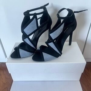 Zara Black and Blue Strappy Heels